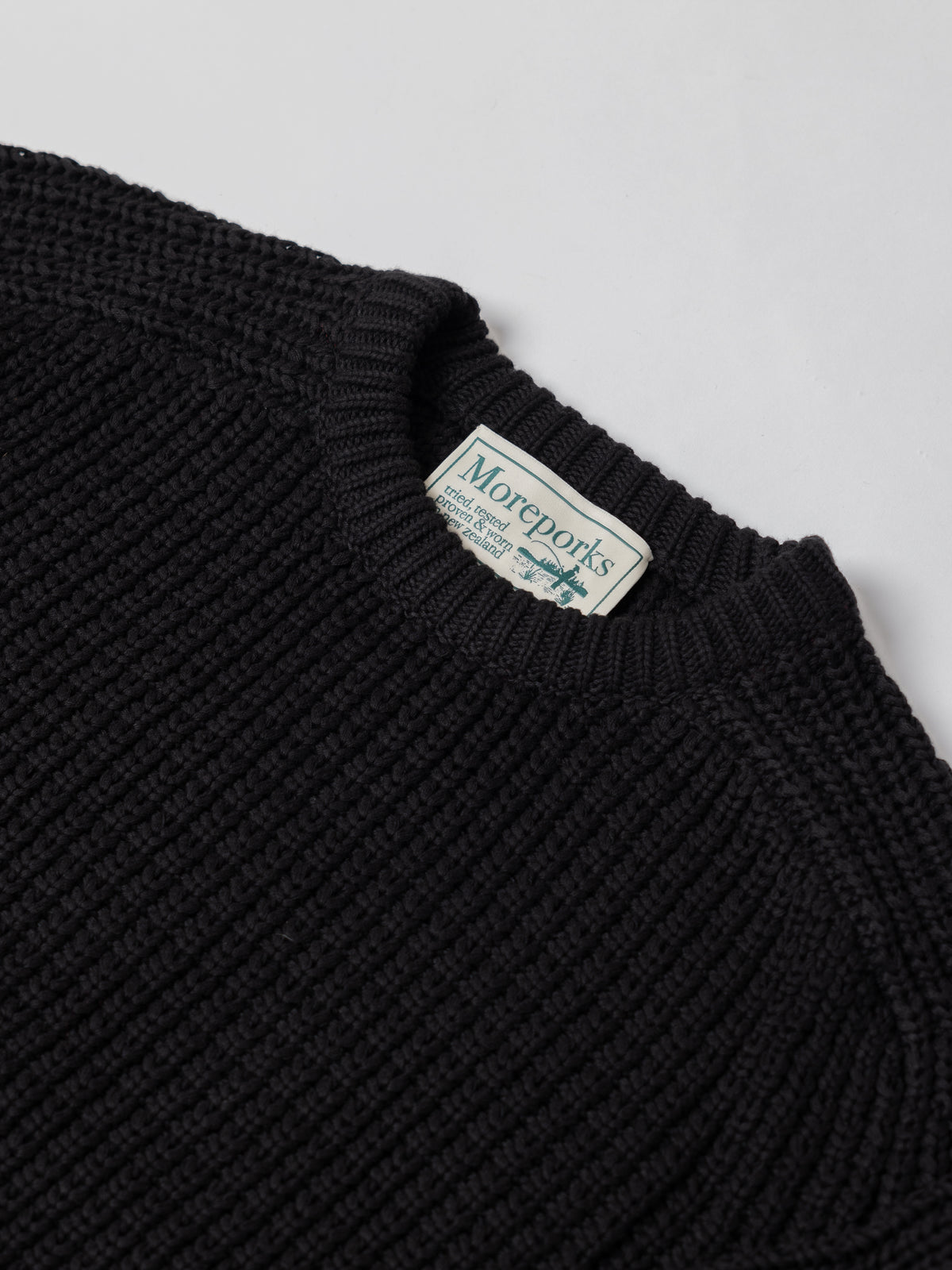 Fisherman Knit Sweater - Black | Moreporks