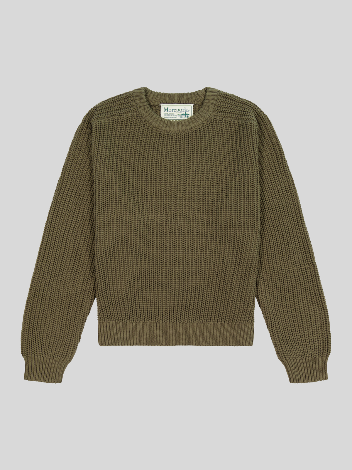 Fisherman Knit Sweater - Olive | Moreporks