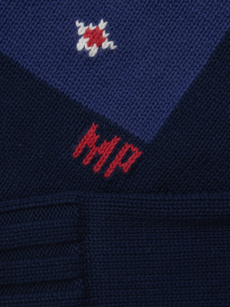 Flag Knit Sweater - Navy