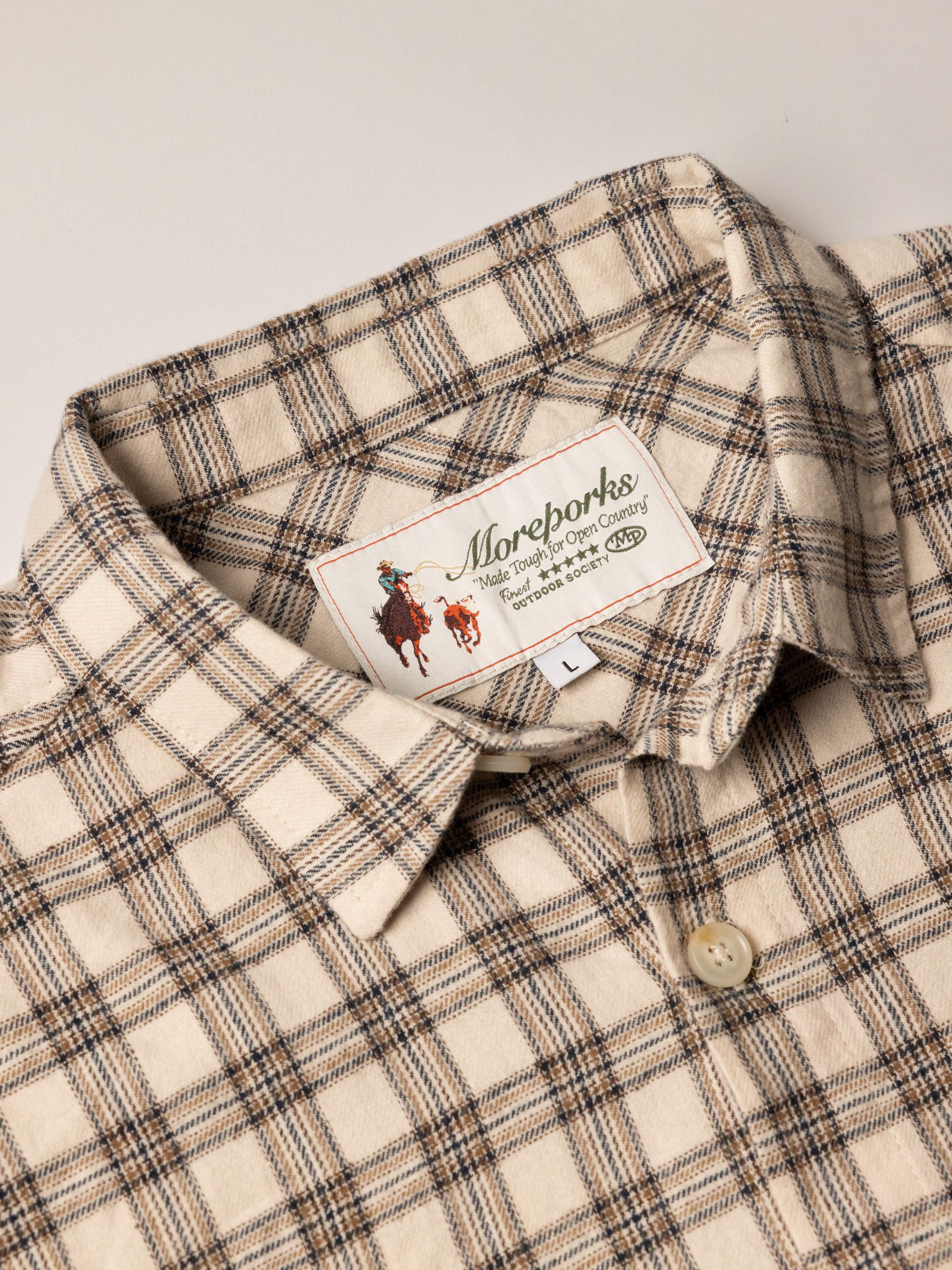 Flannel Shirt - Cream Check | Moreporks