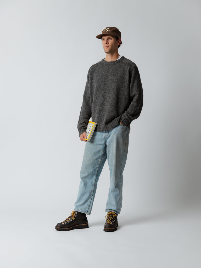 Woollen Knit Sweater - Charcoal