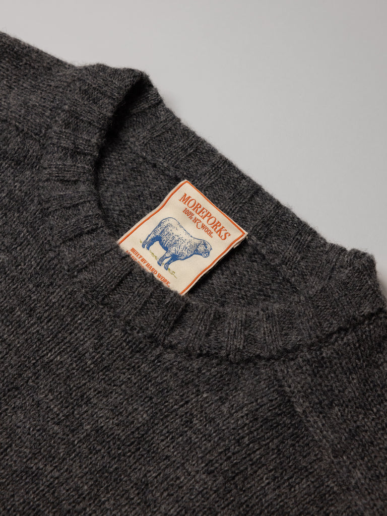 Woollen Knit Sweater - Charcoal