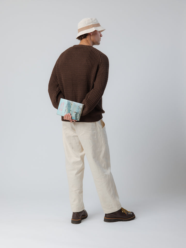 Fisherman Knit Sweater - Brown