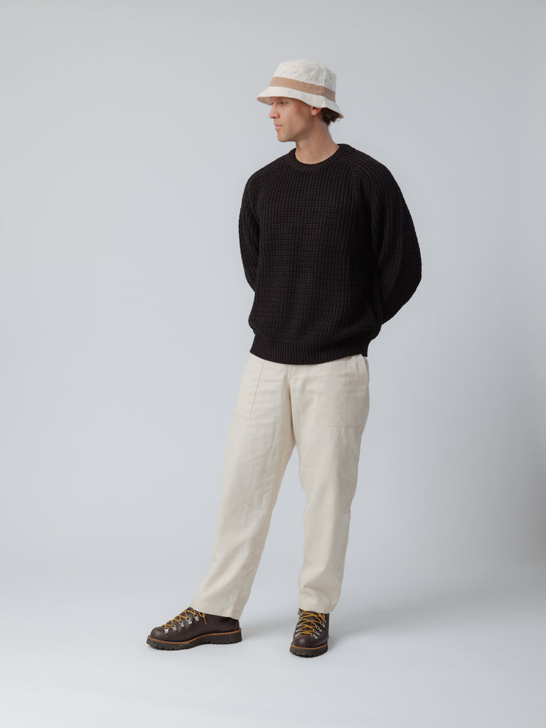 Fisherman Knit Sweater - Black