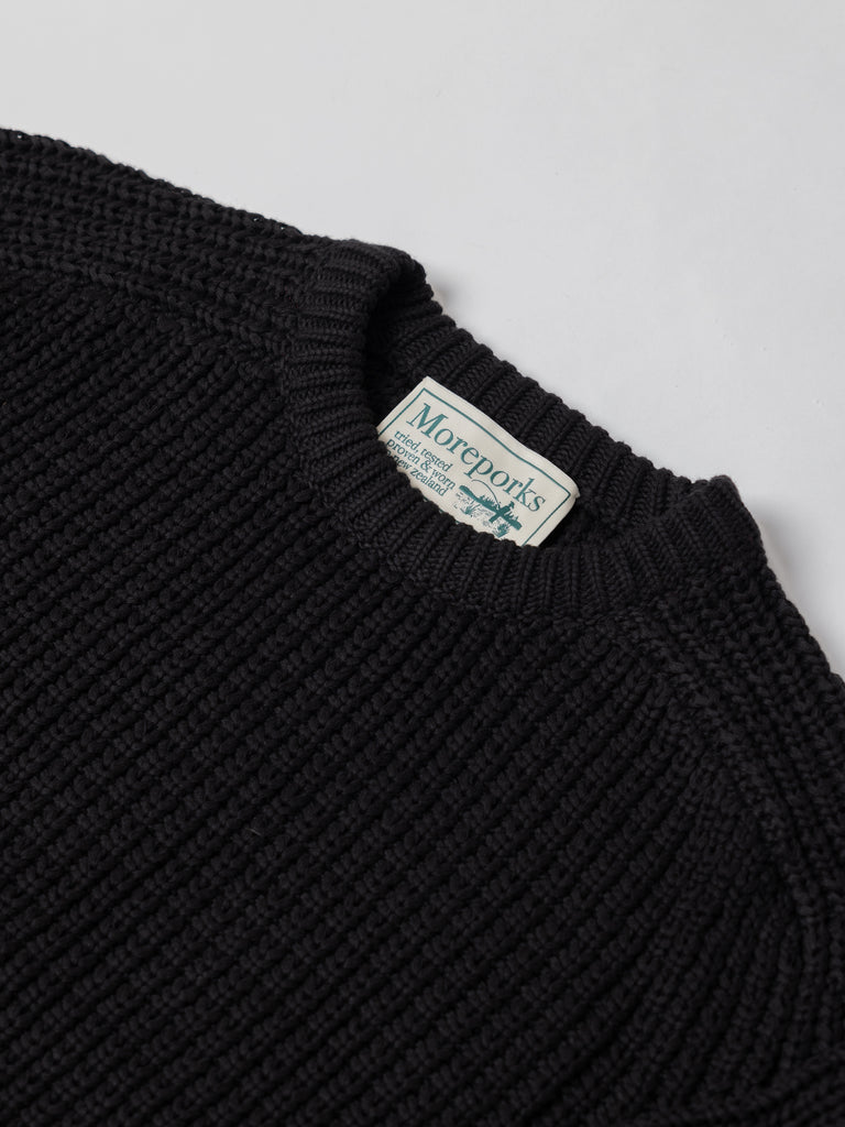 Fisherman Knit Sweater - Black