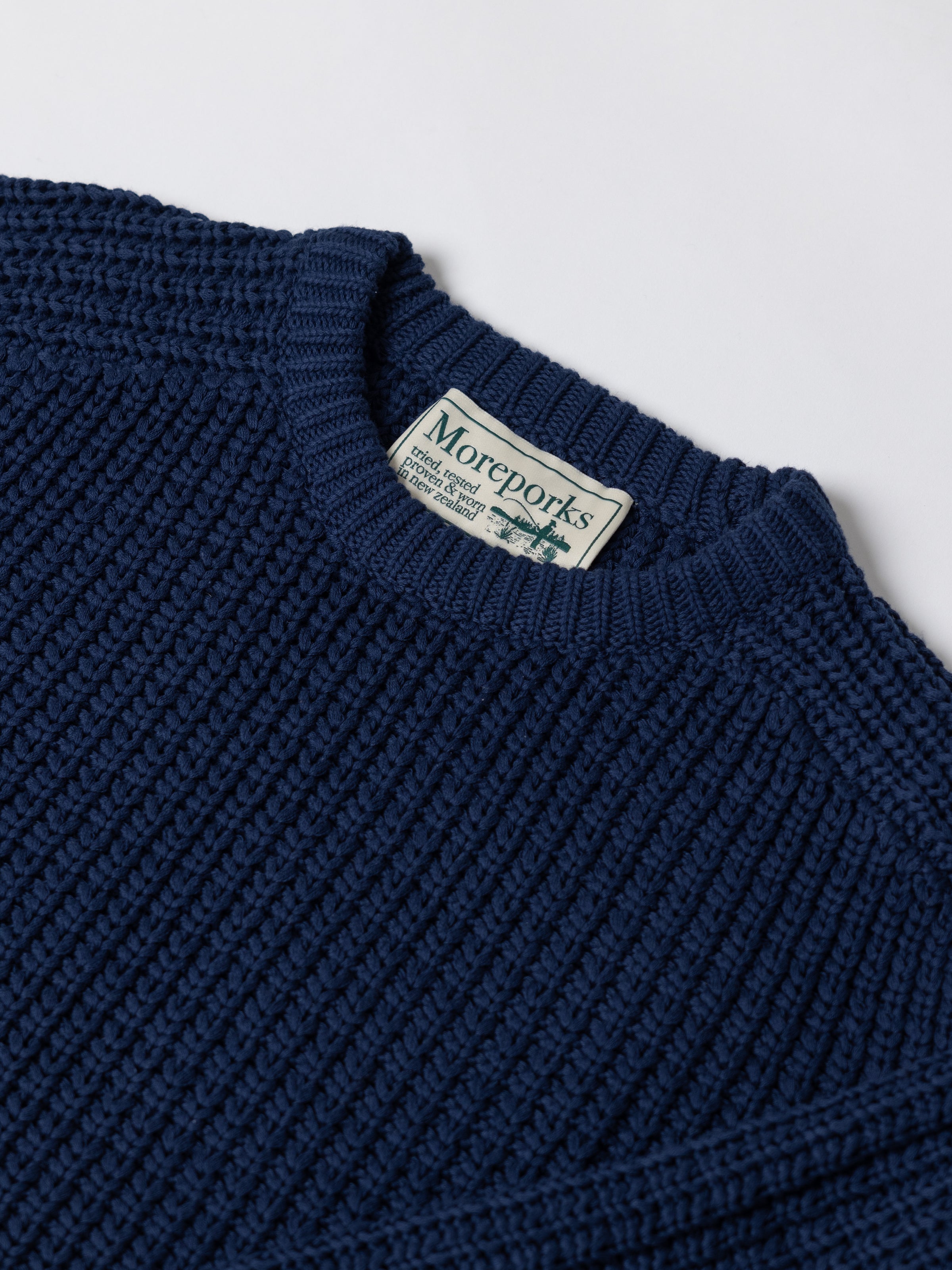 Fisherman Knit Sweater - Navy | Moreporks