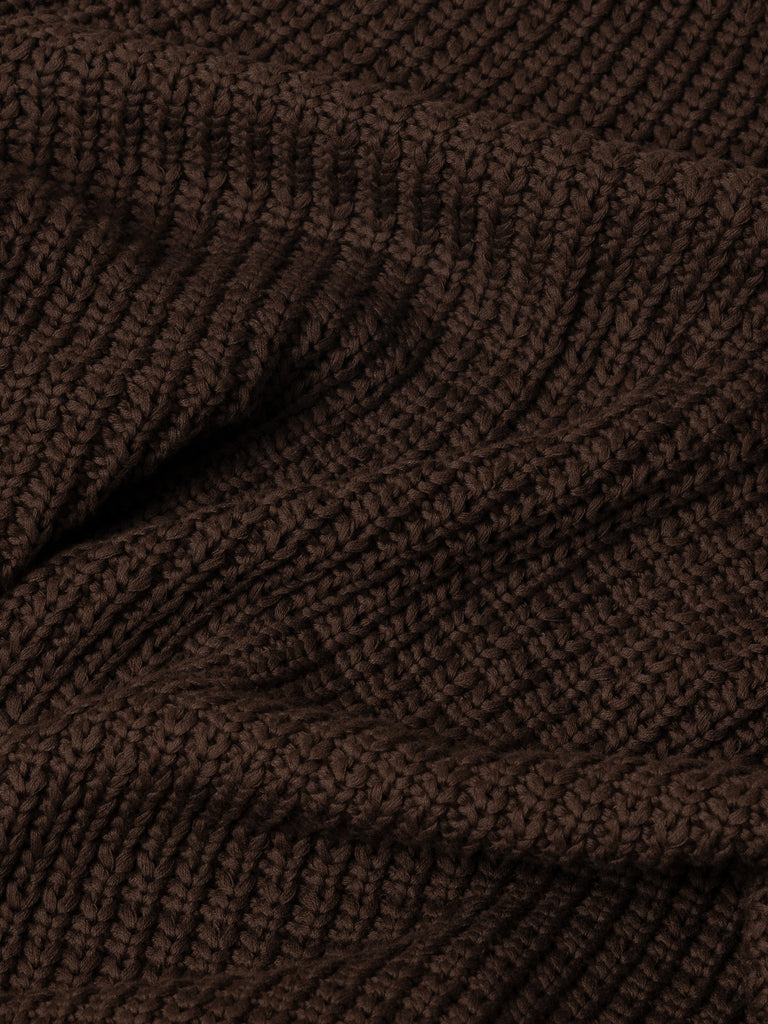 Fisherman Knit Sweater - Brown