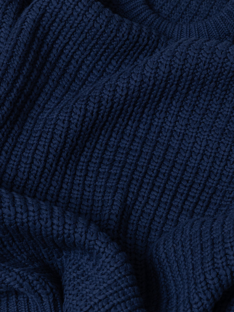 Fisherman Knit Sweater - Navy