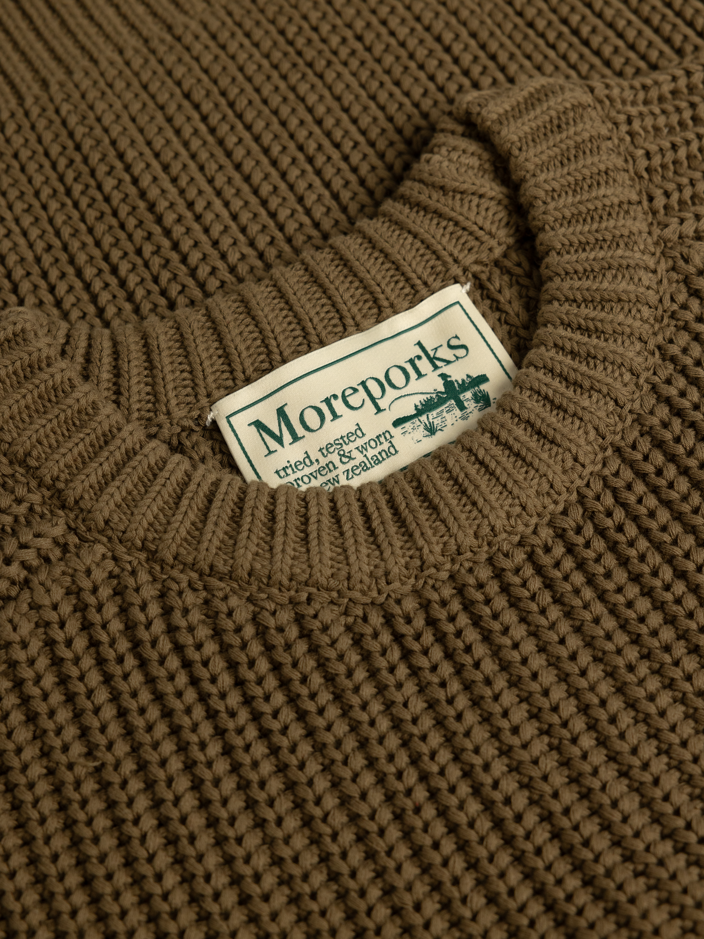Fisherman Knit Sweater - Olive | Moreporks