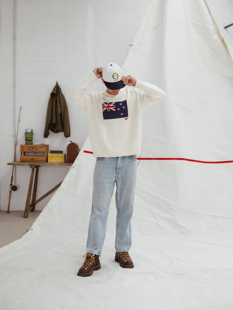 Flag Knit Sweater - Cream