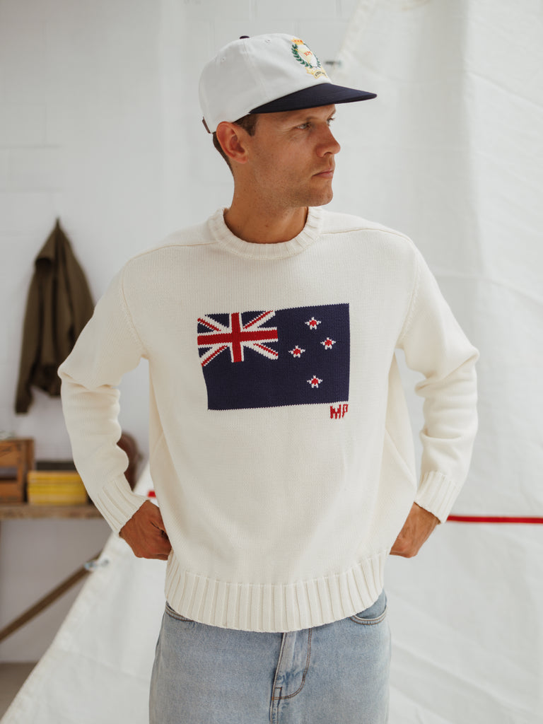 Flag Knit Sweater - Cream