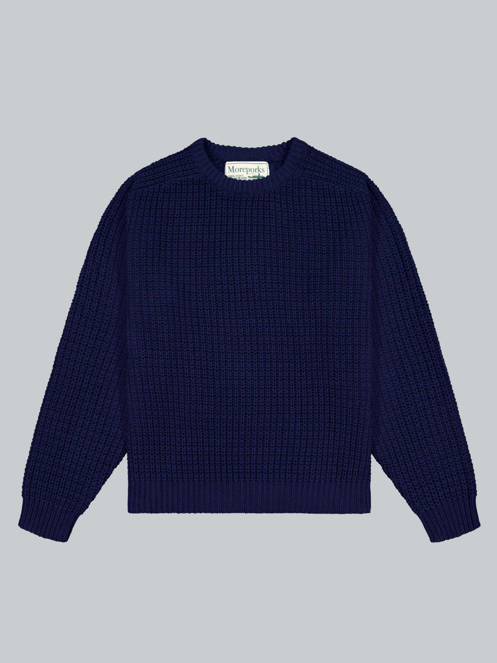 Fisherman Knit Sweater Navy Moreporks