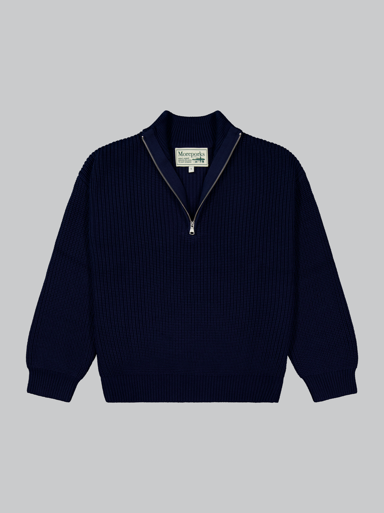 Merino Quarter Zip - Navy | Moreporks