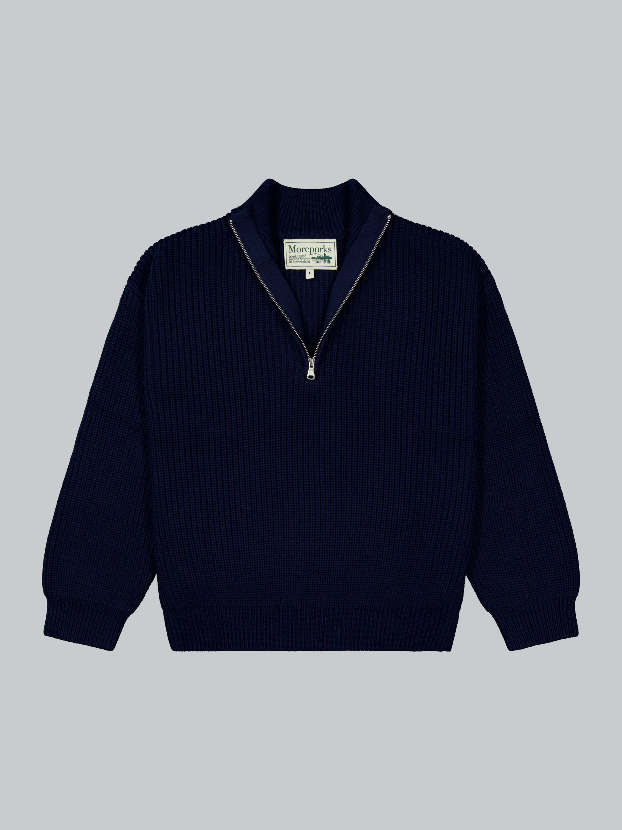 Merino Quarter Zip - Navy | Moreporks