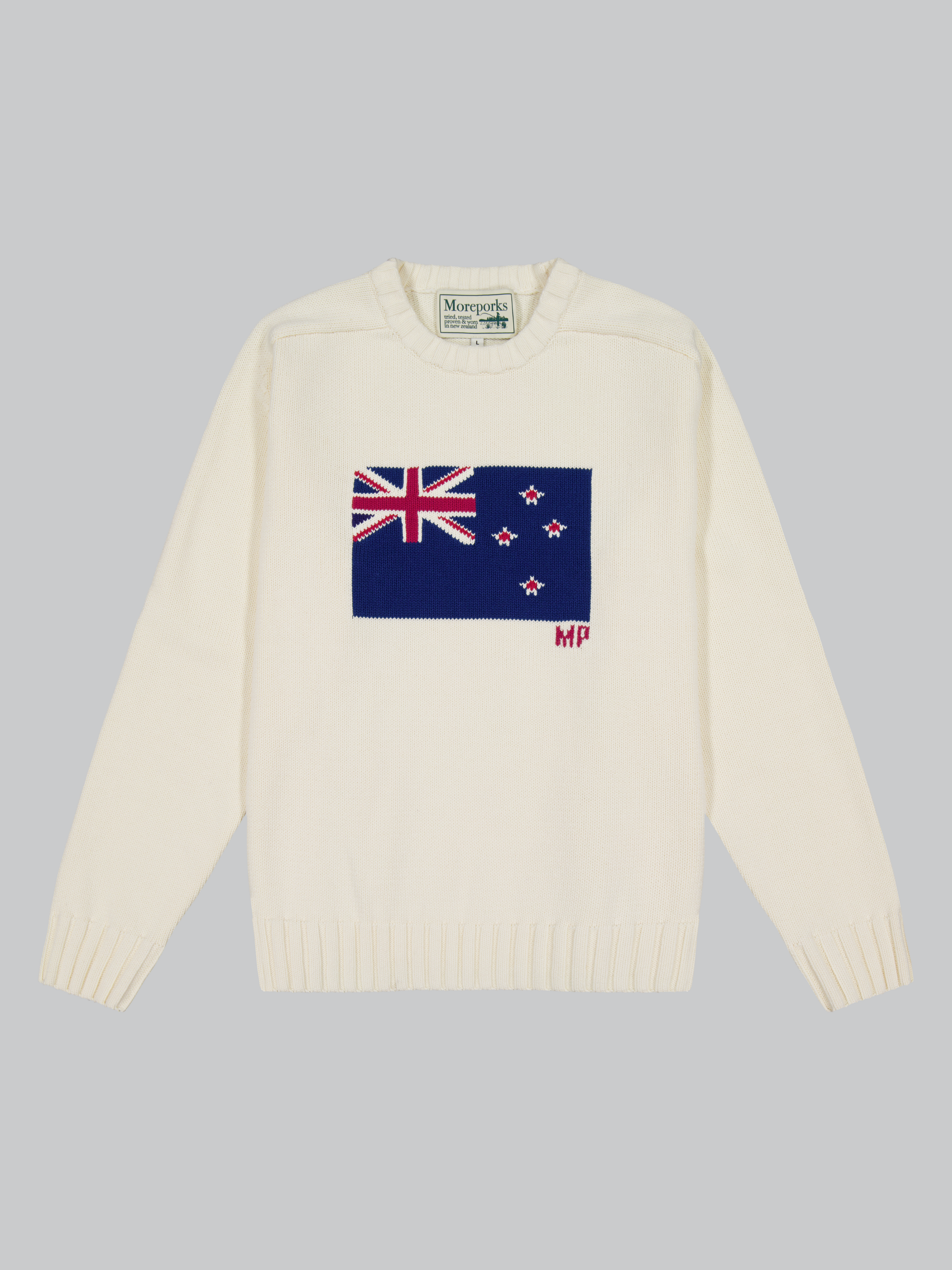 Flag Knit Sweater - Cream | Moreporks