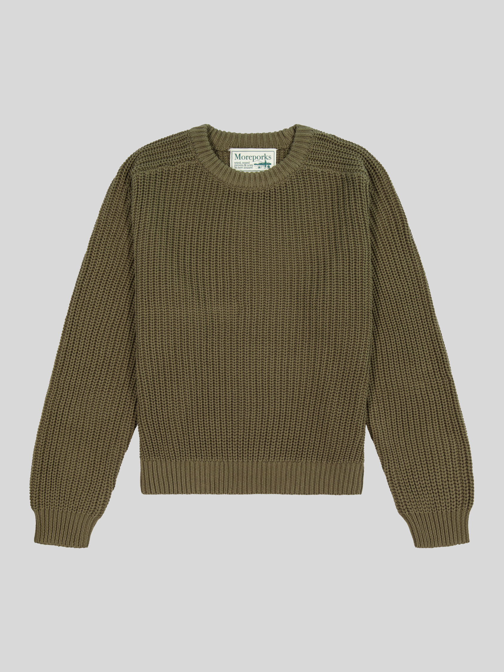 Fisherman Knit Sweater - Olive | Moreporks