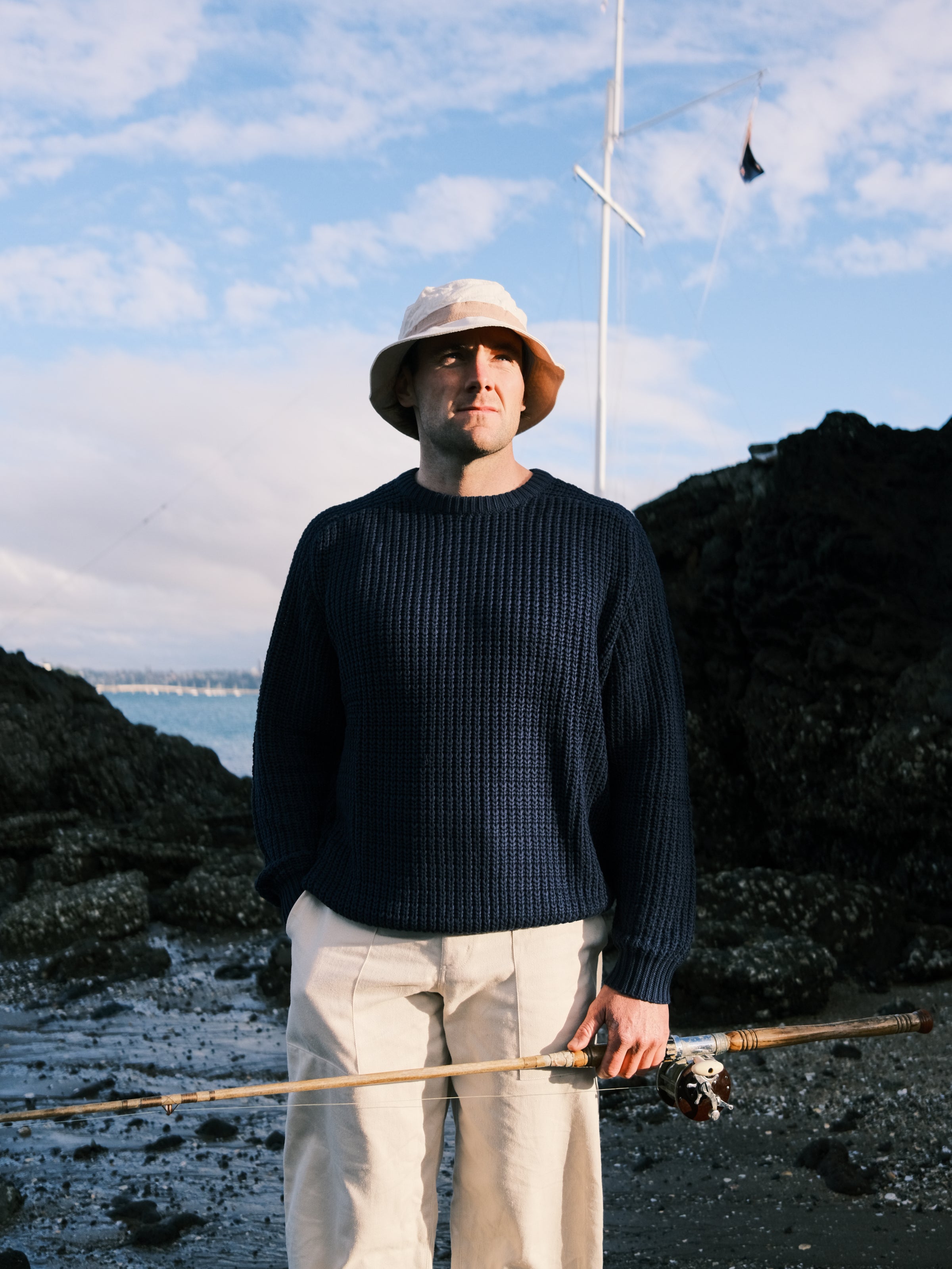 Fisherman Knit Sweater - Navy | Moreporks