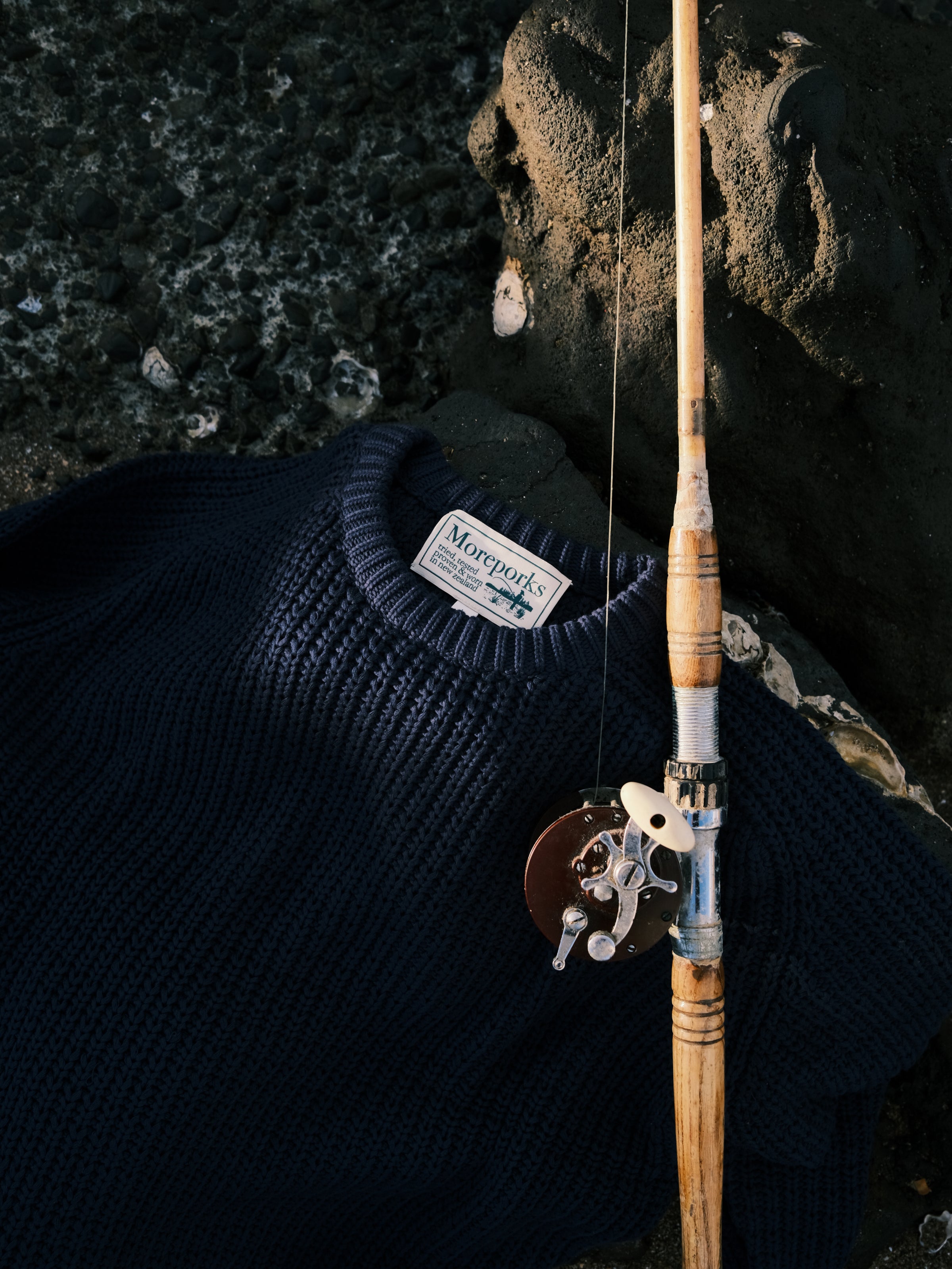 Fisherman Knit Sweater - Navy | Moreporks