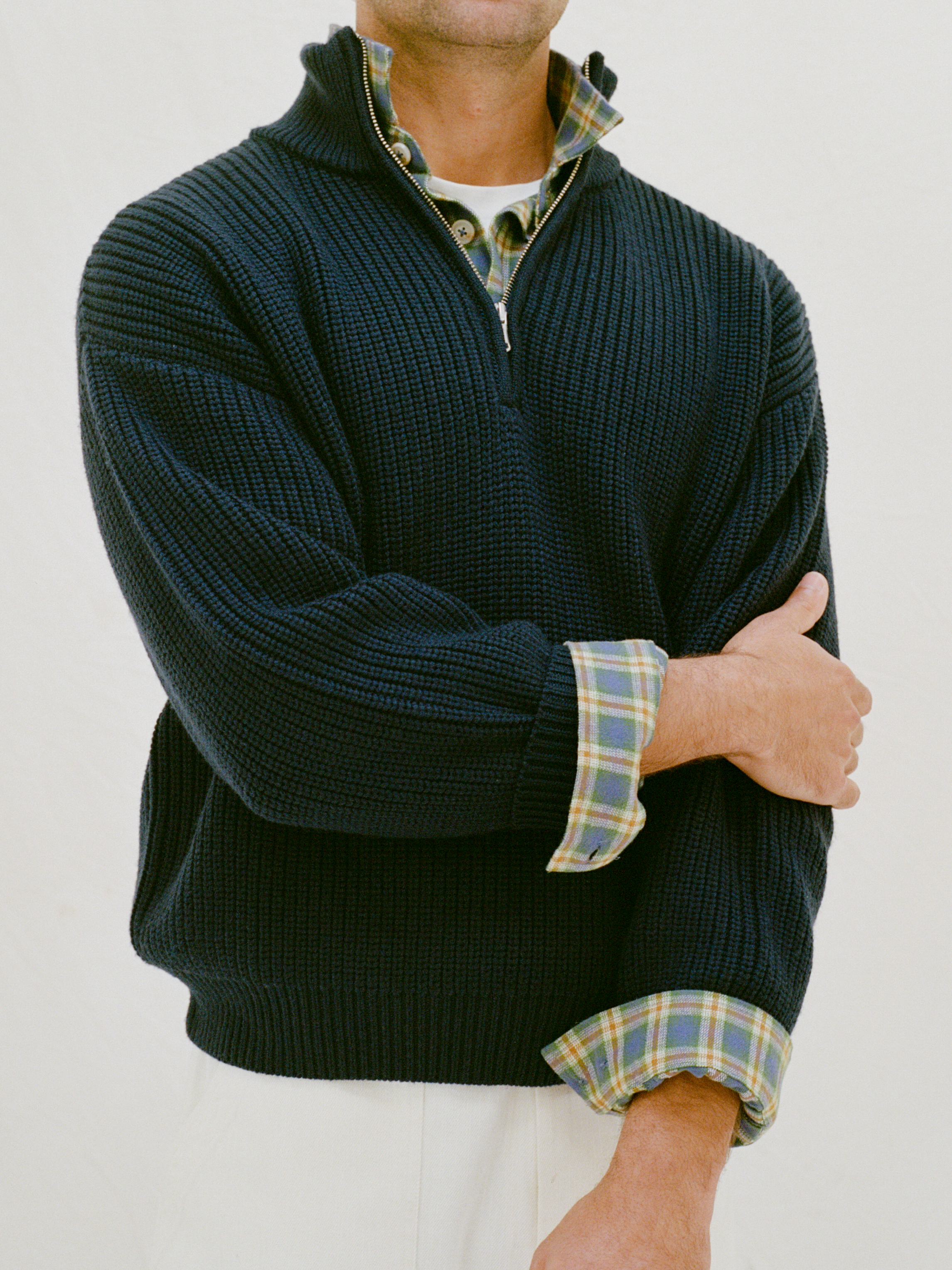 Merino Quarter Zip - Navy | Moreporks