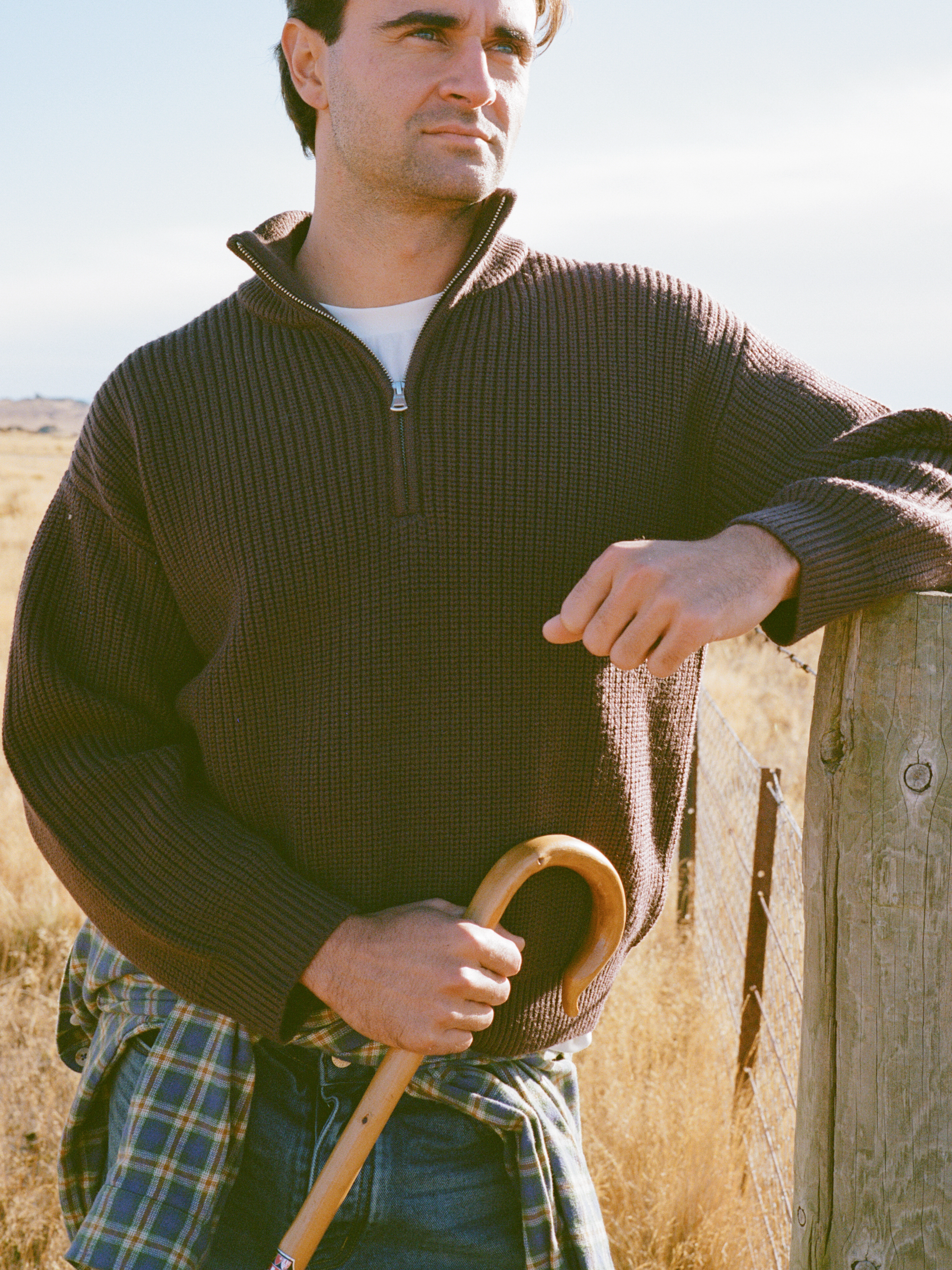Merino Quarter Zip - Brown | Moreporks