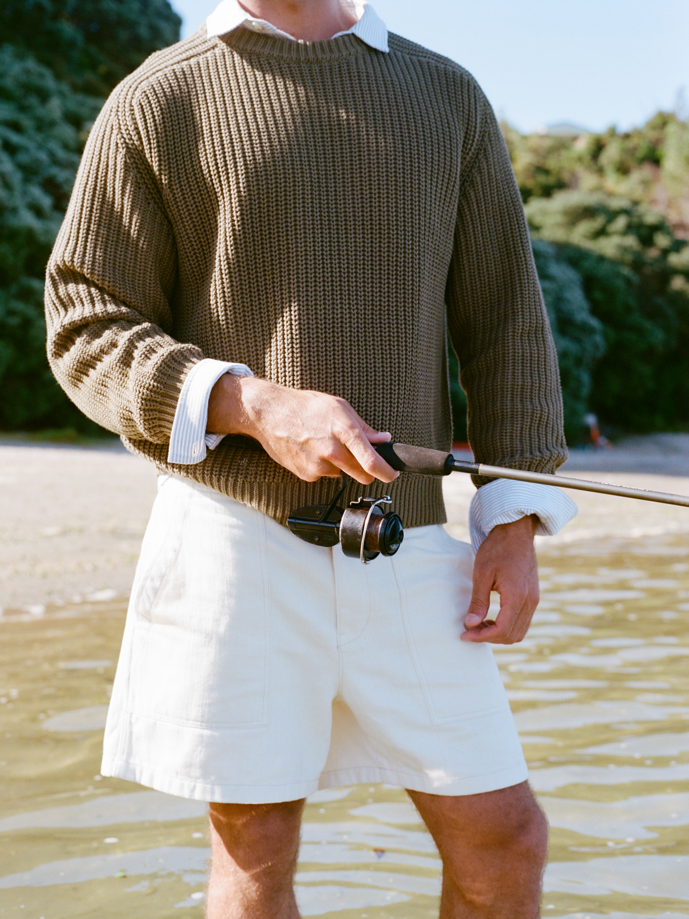 Fisherman Knit Sweater - Olive | Moreporks
