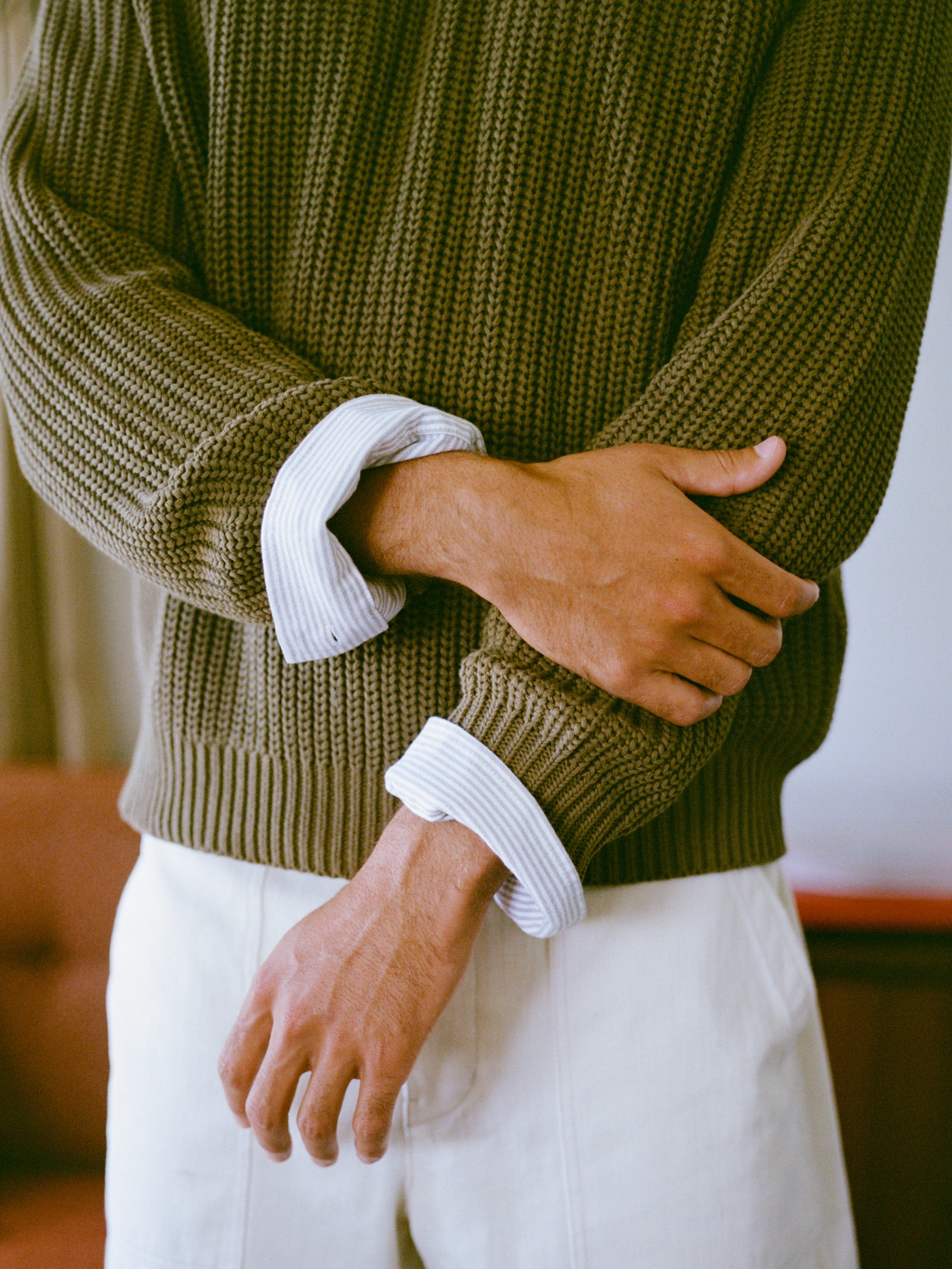 Fisherman Knit Sweater - Olive | Moreporks